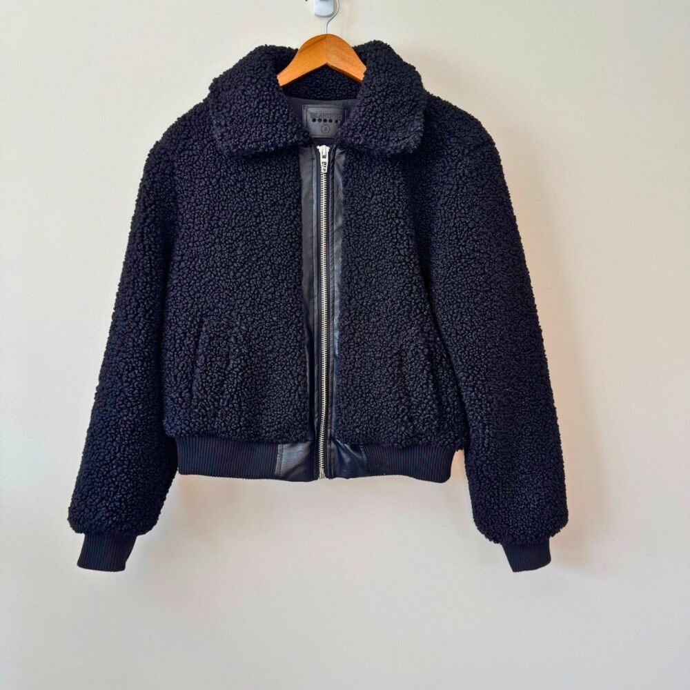 Blank NYC Boucle Collared Puffer Teddy Coat Size Small